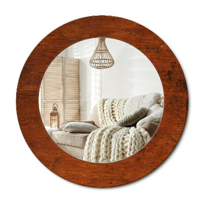 Oglinda perete decorativa rotunda Lemn natural