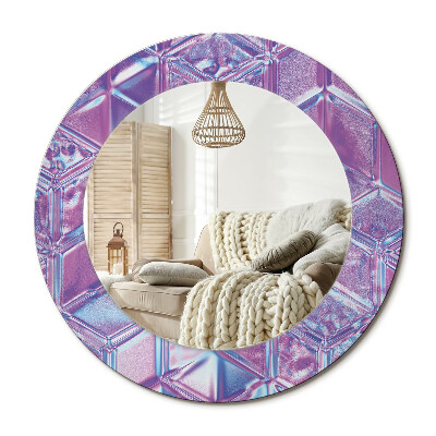 Oglinda rotunda cu rama imprimata Model de cristal