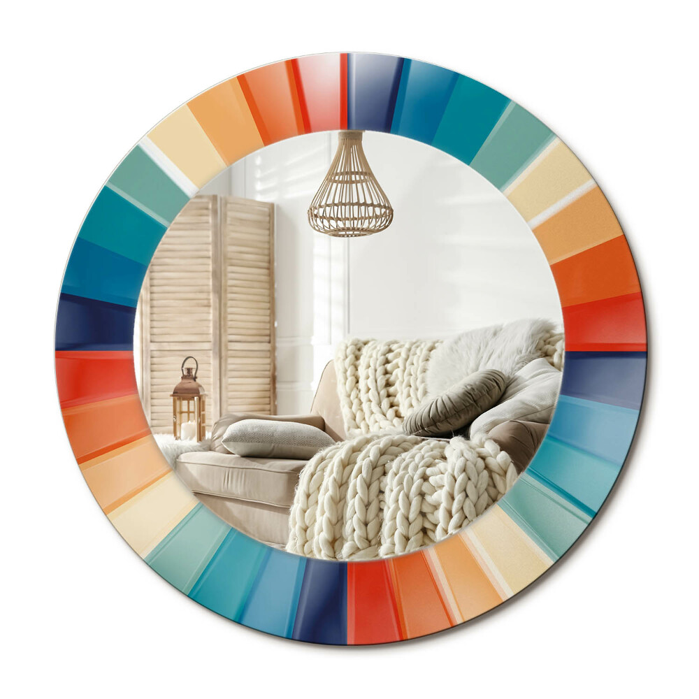 Oglinda rotunda imprimata Plăci cu raze colorate
