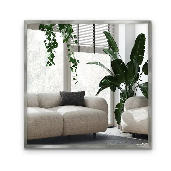 Oglinda dreptunghiulară modernă cu ramă argintie