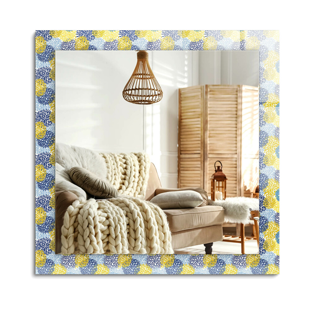 Oglinda dreptunghiulară decor perete Model de flori colorate