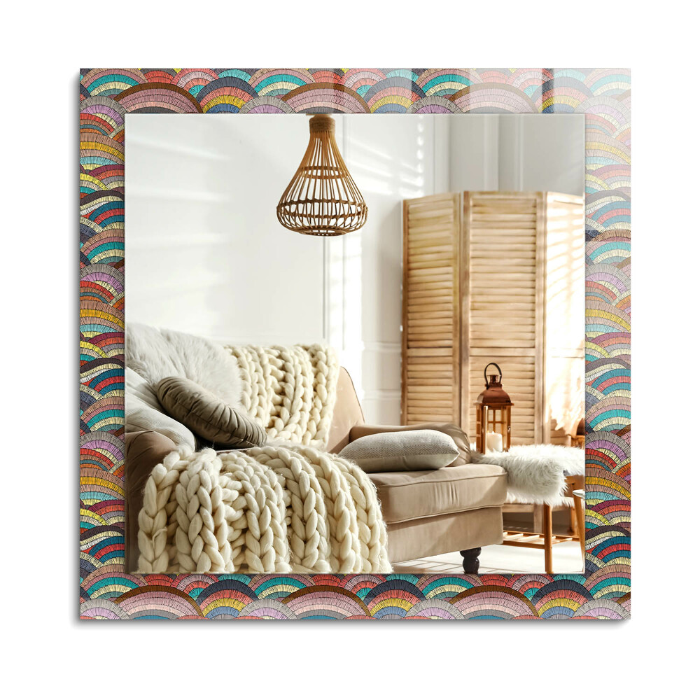 Oglinda dreptunghiulară decor perete Valuri colorate cu arcuri
