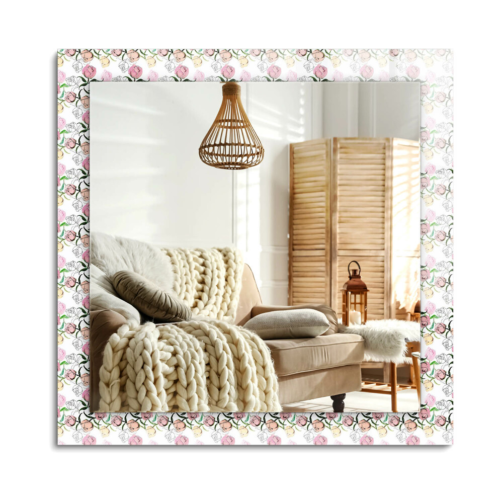 Oglinda dreptunghiulară imprimata Model floral