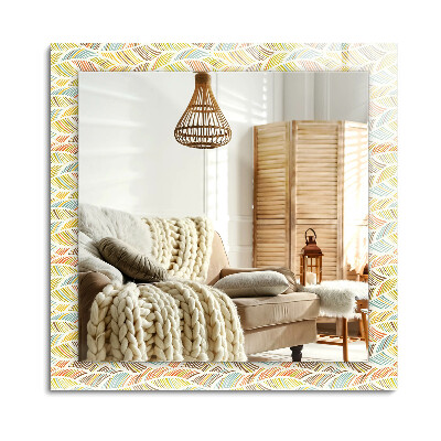 Oglinda cu decor dreptunghiulară Valuri colorate de frunze