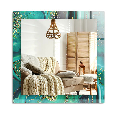Oglinda cu decor dreptunghiulară Textură verde abstractă