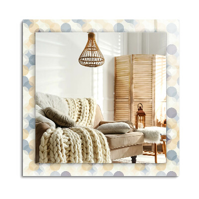 Oglinda cu decor dreptunghiulară Modele rotunde colorate