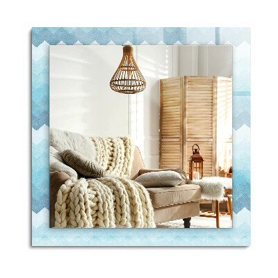 Oglinda dreptunghiulară rama cu imprimeu Model gradient în zig-zag