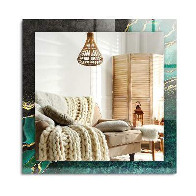 Oglinda dreptunghiulară imprimata Modele abstracte verzi