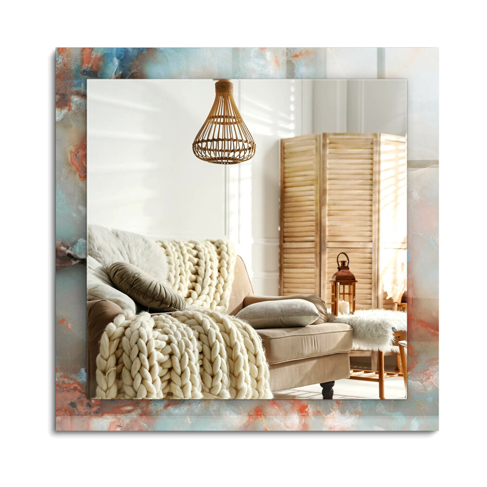 Oglinda dreptunghiulară rama cu imprimeu Textură colorată abstractă