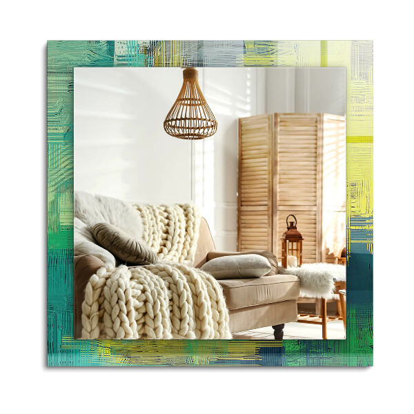 Oglinda cu decor dreptunghiulară Compoziție abstractă de culori
