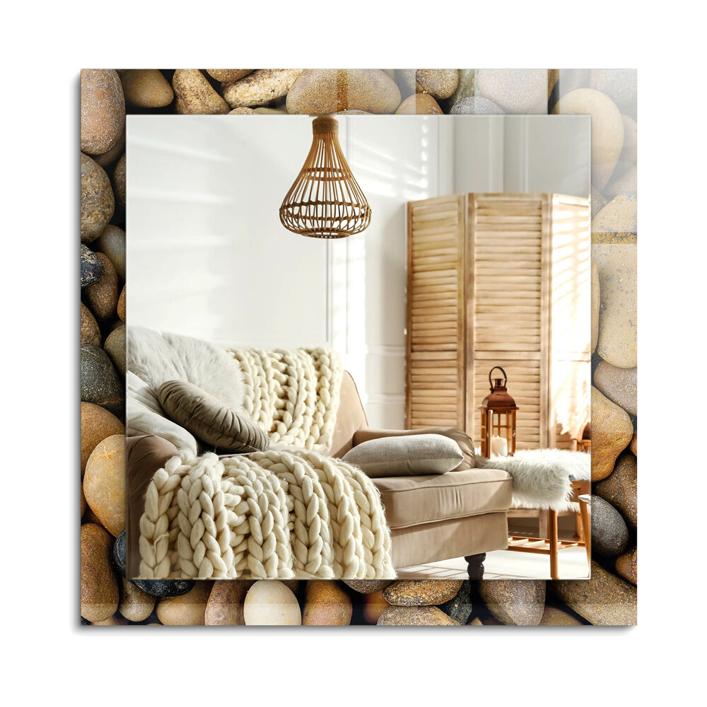 Oglinda dreptunghiulară imprimata Pietre netede colorate