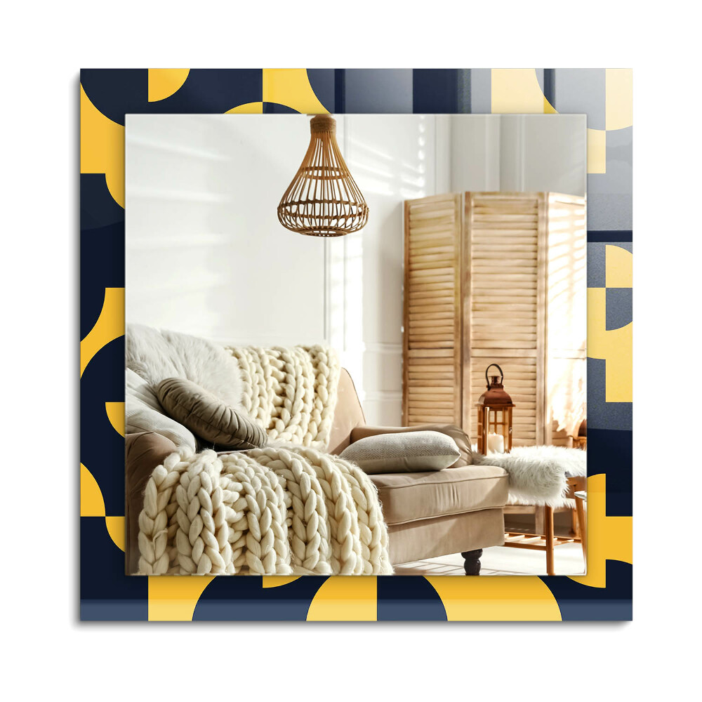 Oglinda dreptunghiulară rama cu imprimeu Model geometric abstract