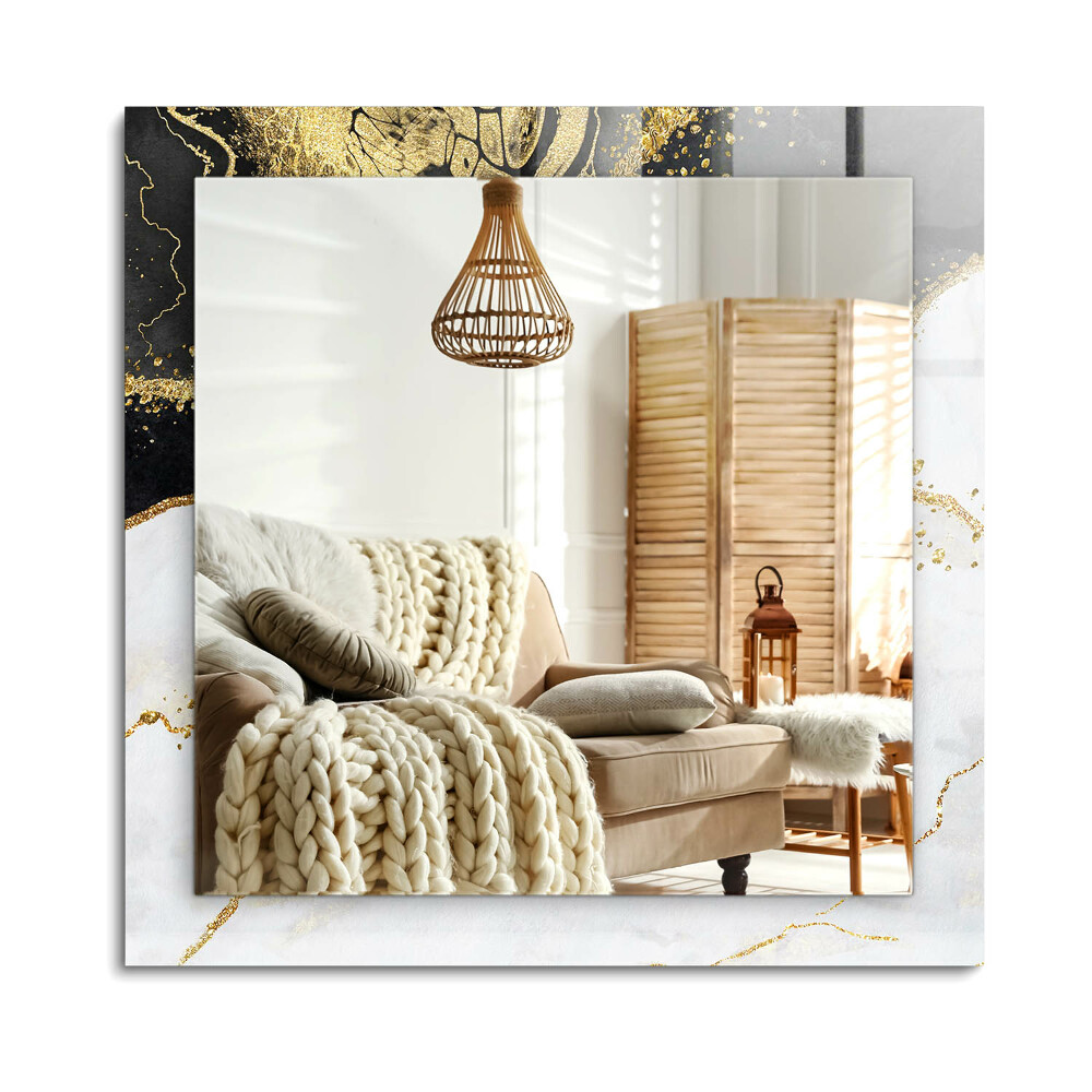 Oglinda cu decor dreptunghiulară Artă abstractă aurită