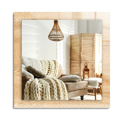 Oglinda dreptunghiulară rama cu imprimeu Textură de placă de lemn