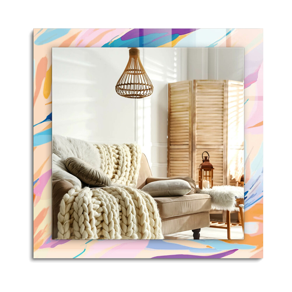 Oglinda cu decor dreptunghiulară Linii abstracte colorate