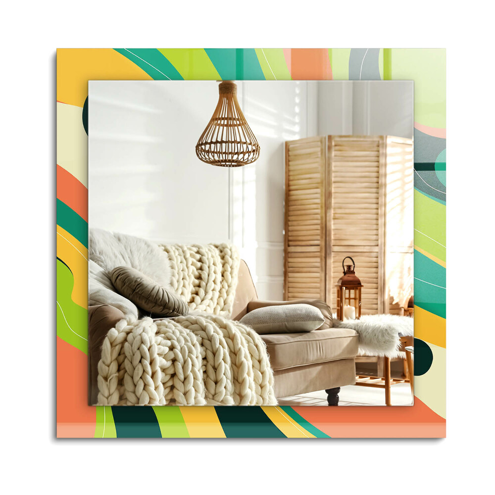 Oglinda dreptunghiulară rama cu imprimeu Modele abstracte colorate