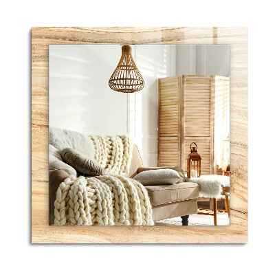 Oglinda dreptunghiulară imprimata Textură de fibre de lemn