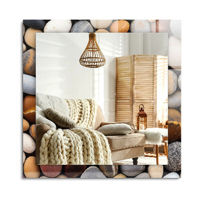 Oglinda dreptunghiulară decor perete Pietre netede colorate