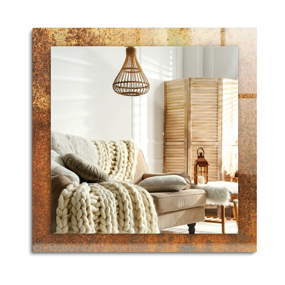 Oglinda dreptunghiulară decor perete Tablă metalică ruginită la modă