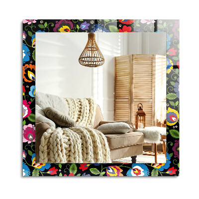 Oglinda dreptunghiulară decor perete Modele folclorice colorate