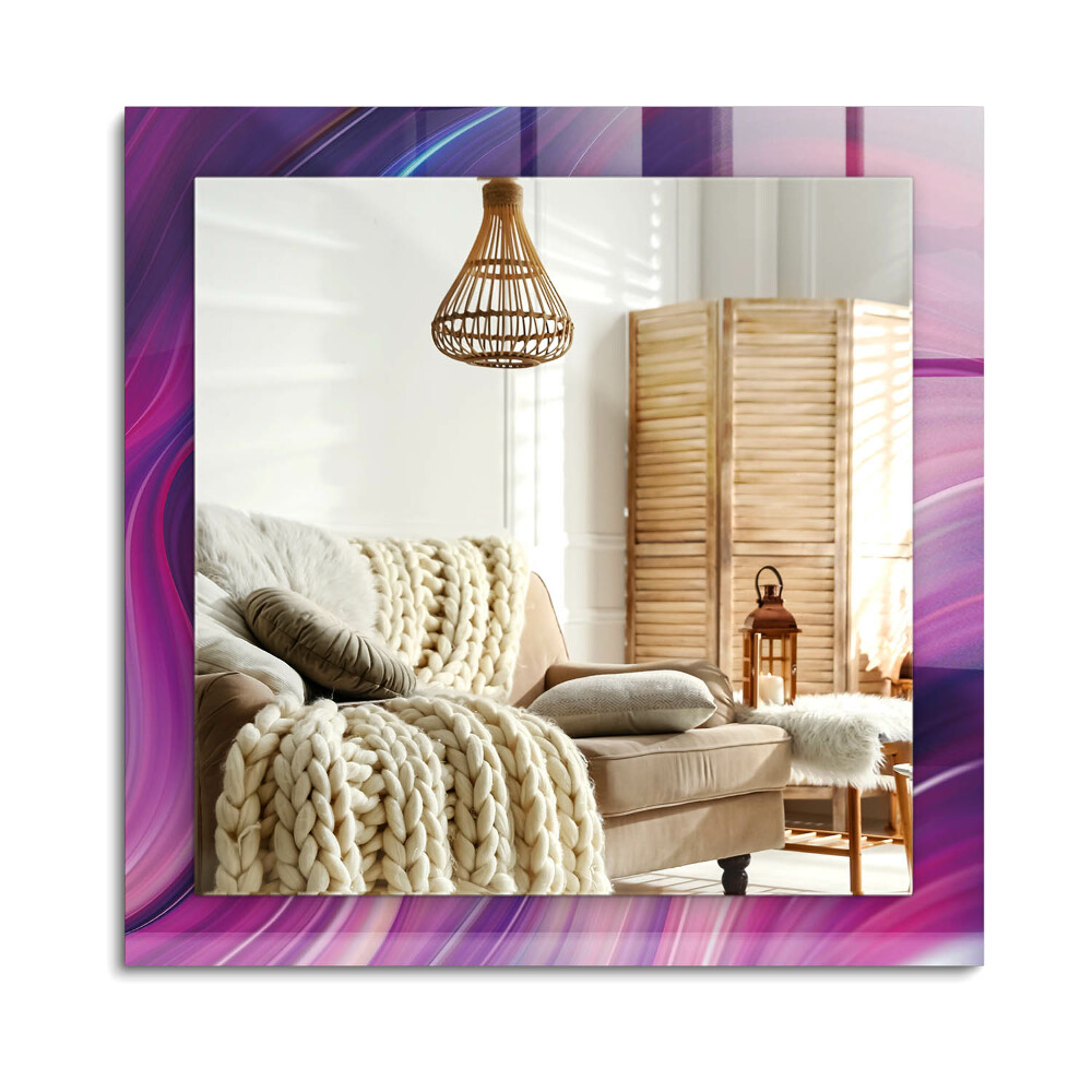 Oglinda cu decor dreptunghiulară Valuri colorate abstracte