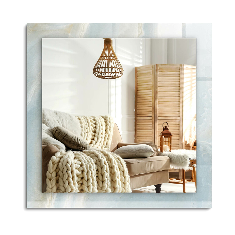 Oglinda dreptunghiulară decor perete Marmură Onyx Albastră