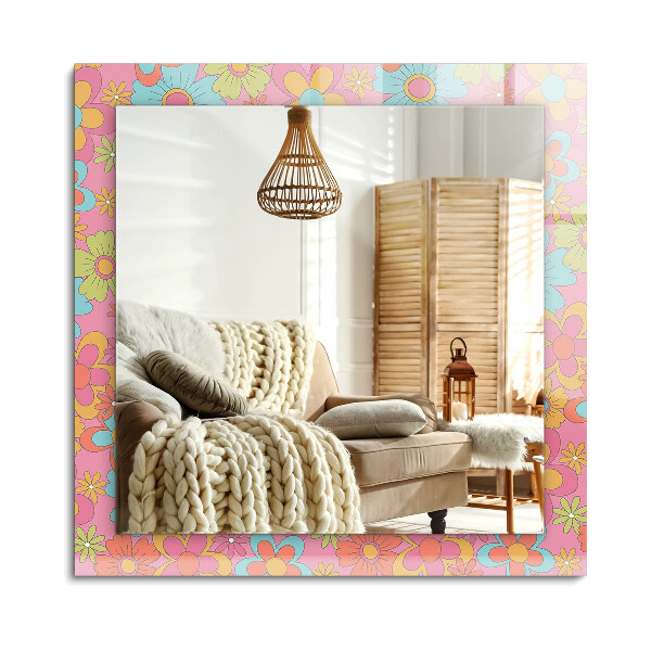 Oglinda dreptunghiulară imprimata Colorat Floral Groove