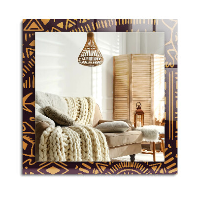Oglinda cu decor dreptunghiulară Model etnic