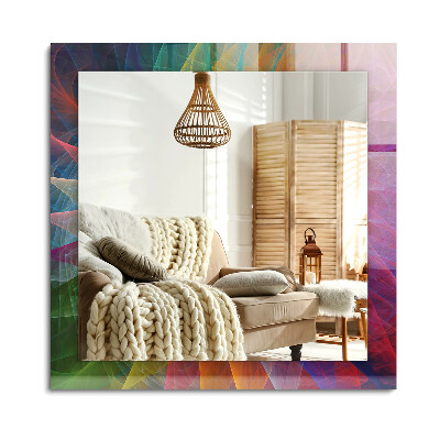 Oglinda cu decor dreptunghiulară Spirală abstractă colorată
