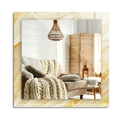 Oglinda dreptunghiulară imprimata Linii abstracte galbene