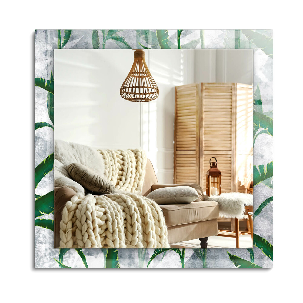 Oglinda dreptunghiulară decor perete Frunzele verzi ale plantei