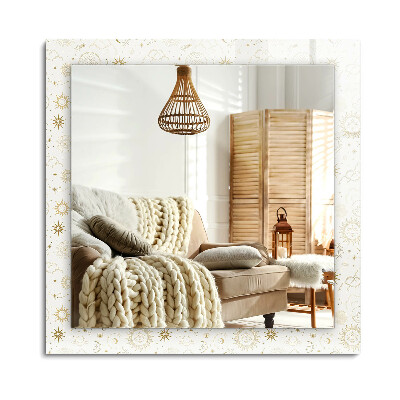 Oglinda dreptunghiulară rama cu imprimeu Soare Lună Stele