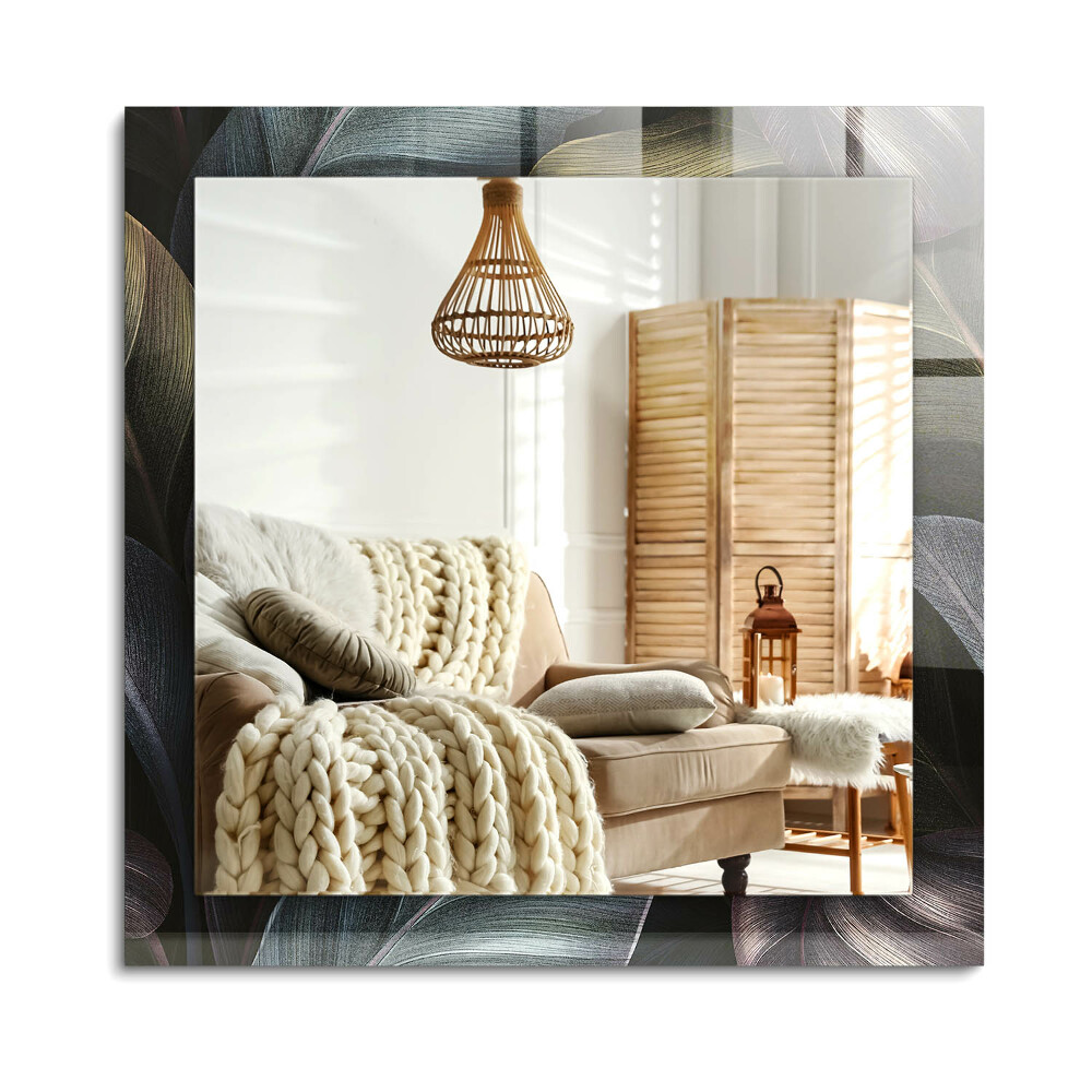 Oglinda dreptunghiulară imprimata Frunze colorate de plante