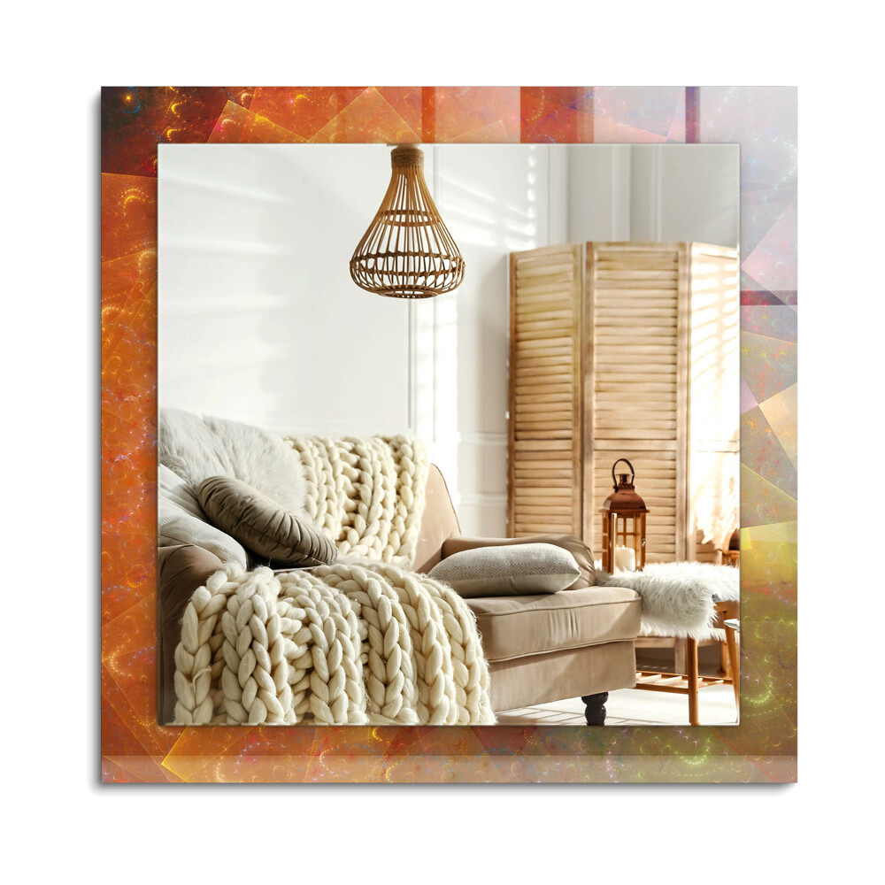 Oglinda dreptunghiulară rama cu imprimeu Spirală fractală colorată