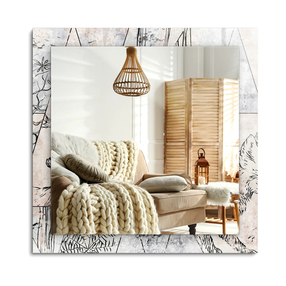 Oglinda dreptunghiulară decor perete Plante de vulpe cerb