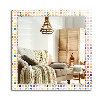 Oglinda dreptunghiulară rama cu imprimeu Model geometric colorat