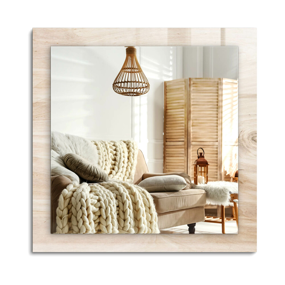 Oglinda dreptunghiulară decor perete Lemn cu noduri