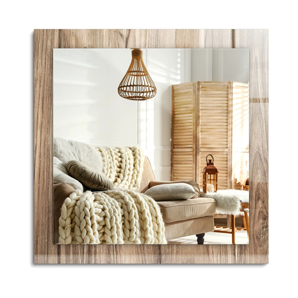 Oglinda dreptunghiulară rama cu imprimeu Plăci de podea din lemn