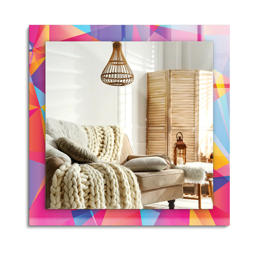 Oglinda dreptunghiulară imprimata Modele geometrice colorate