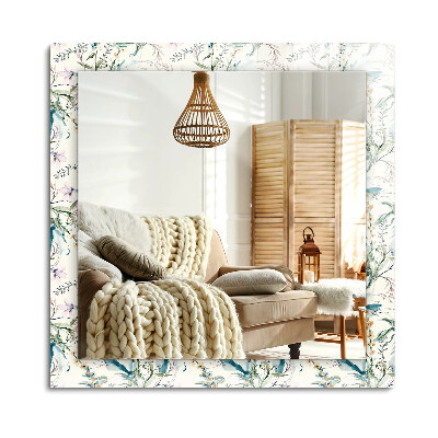 Oglinda dreptunghiulară decor perete Model floral de acuarelă