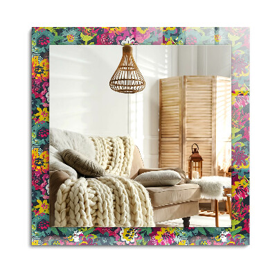 Oglinda dreptunghiulară imprimata Modele florale colorate