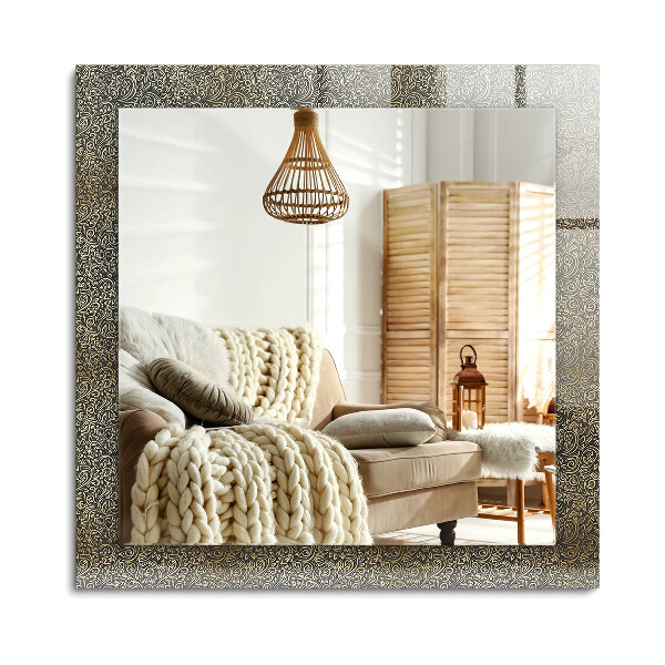 Oglinda cu decor dreptunghiulară Model ornamental de aur