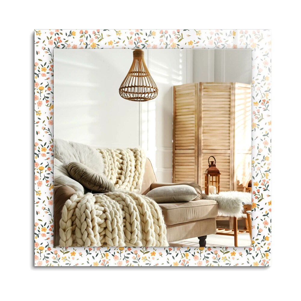 Oglinda dreptunghiulară rama cu imprimeu Model floral de țesătură