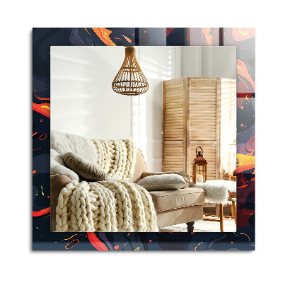 Oglinda cu decor dreptunghiulară Lavă vulcanică