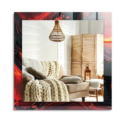 Oglinda dreptunghiulară rama cu imprimeu Lavă abstractă