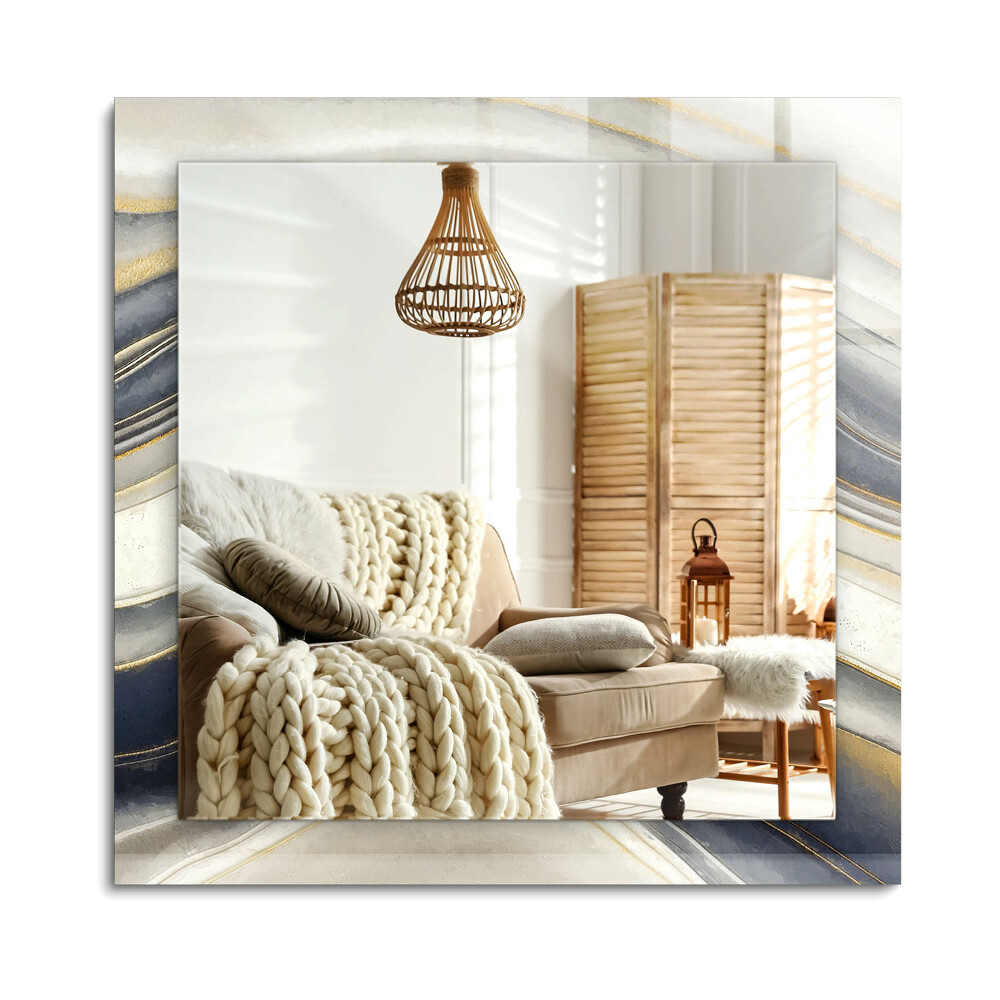 Oglinda dreptunghiulară imprimata Valuri de culoare abstracte