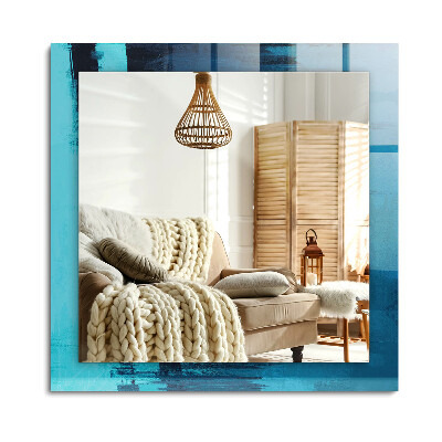 Oglinda dreptunghiulară decor perete Artă abstractă albastră