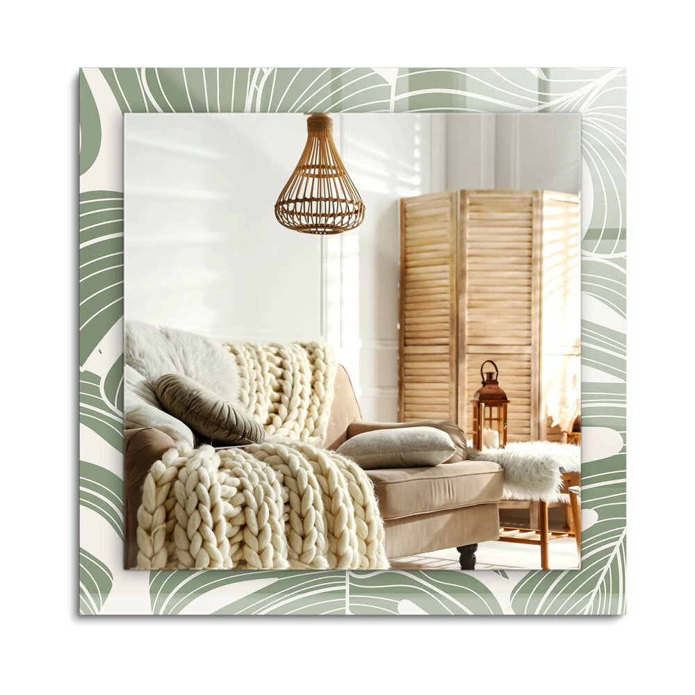 Oglinda dreptunghiulară rama cu imprimeu Frunze de Monstera