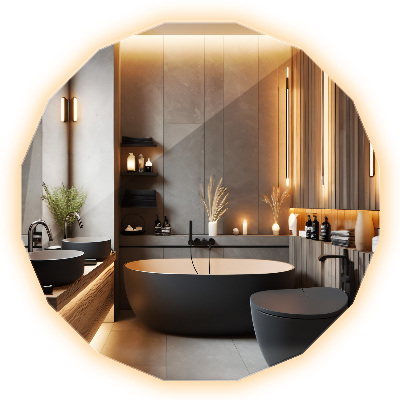 Oglindă geometrică LED fără ramă