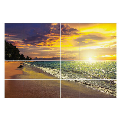 Autocolante pentru gresie Un apus pitoresc peste mare